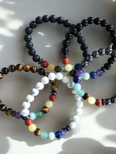 BRACELET BOULE 08MM 7 CHAKRAS A