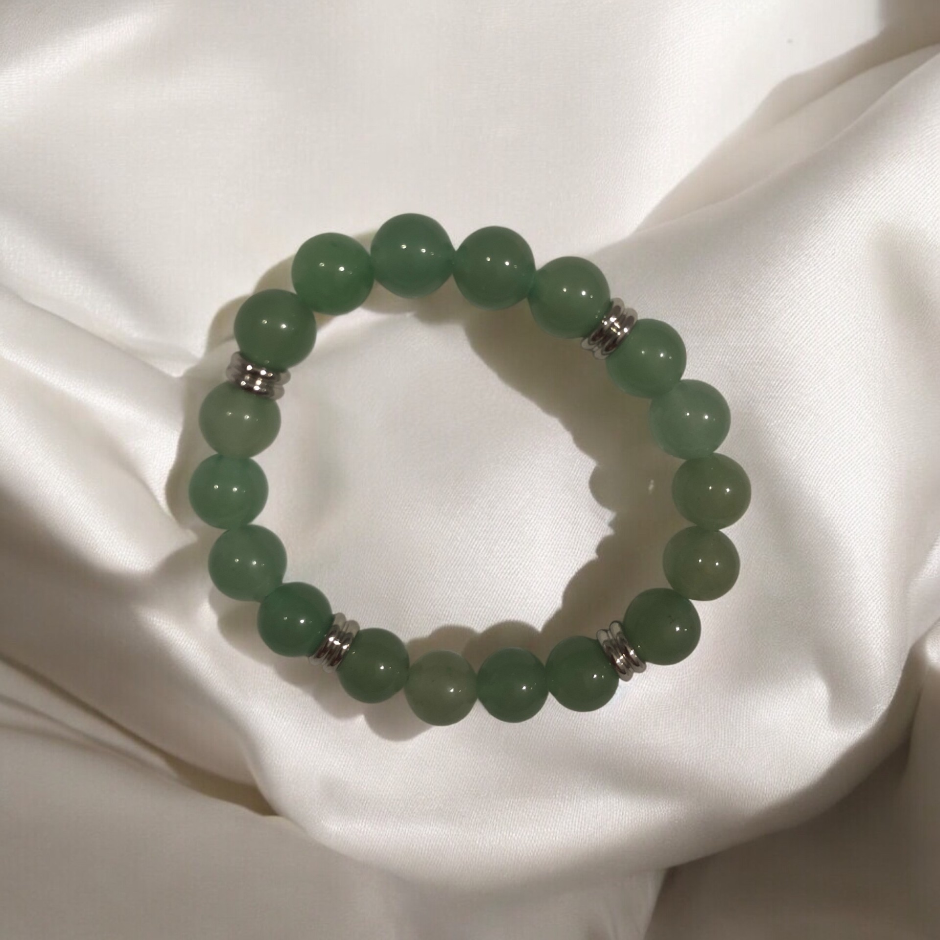 BRACELET BOULE 8MM AVENTURINE VERTE A