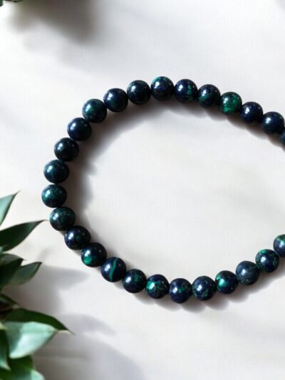 BRACELET BOULE 06MM AZURITE MALACHITE NATURELLE A+