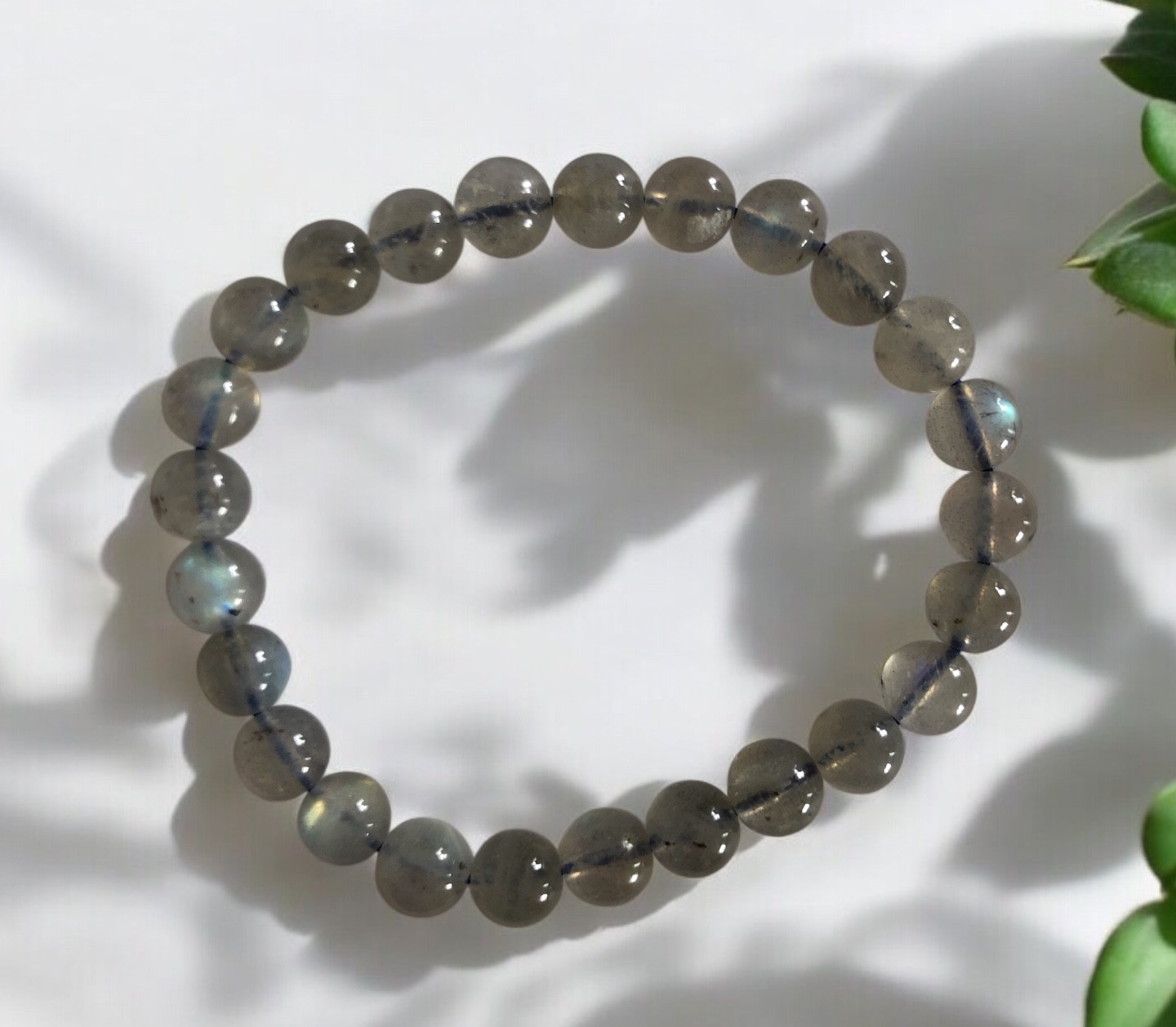 BRACELET BOULE 08MM LABRADORITE AA