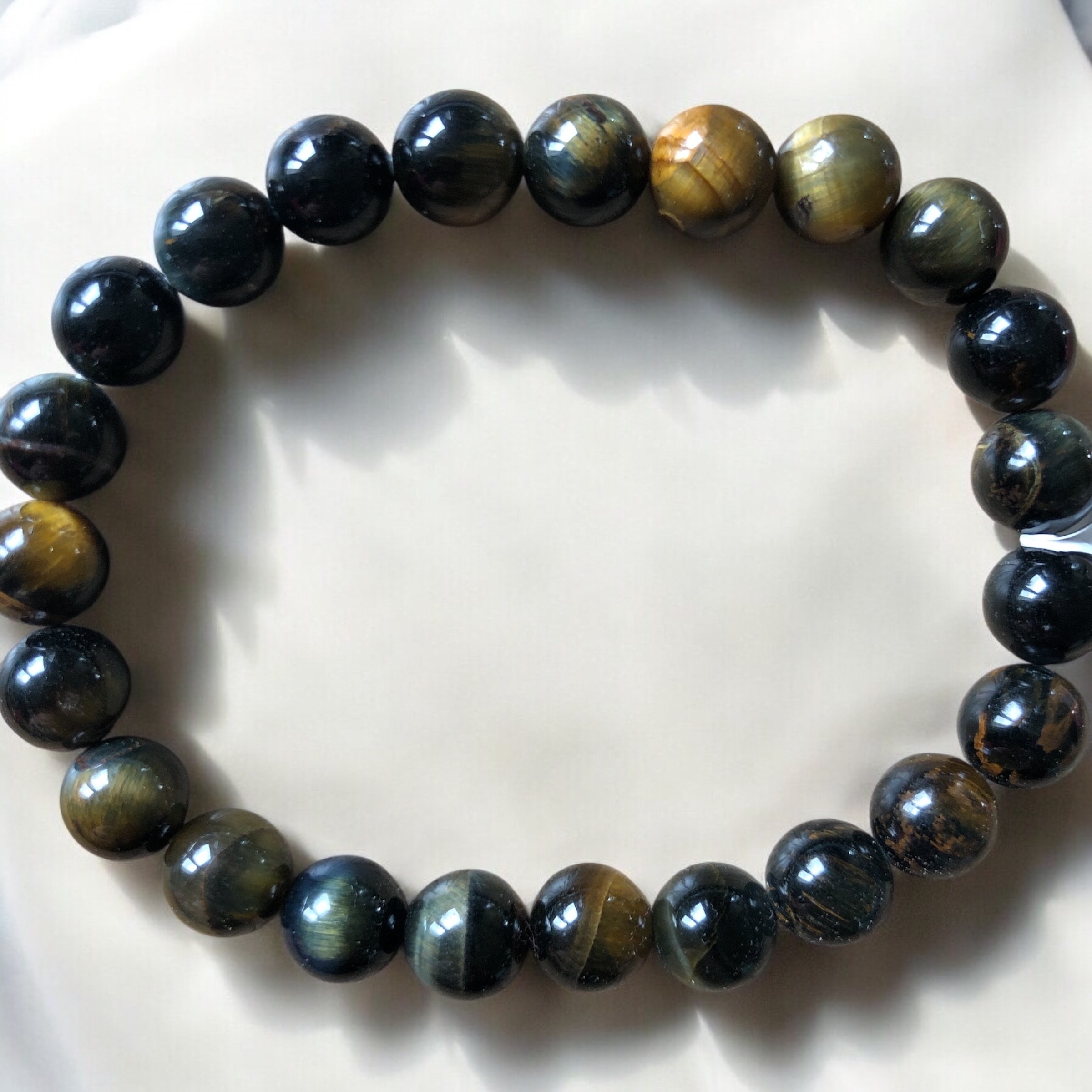 BRACELET BOULE 08MM OEIL DE FAUCON AB