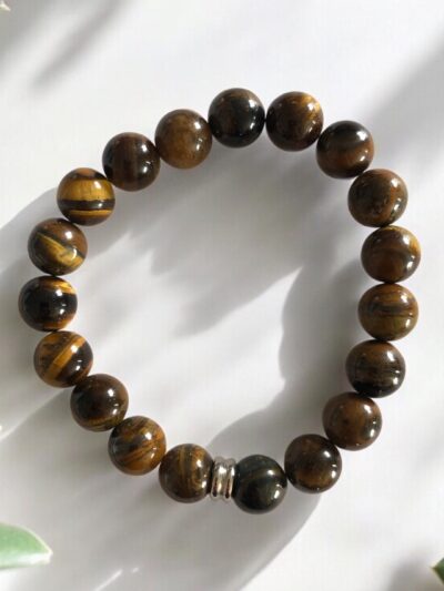 BRACELET BOULE 10MM OEIL DE TIGRE
