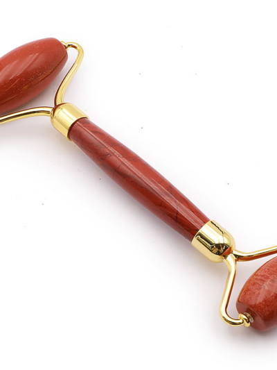 ROULEAU DE MASSAGE JASPE ROUGE A (2 TÊTES)