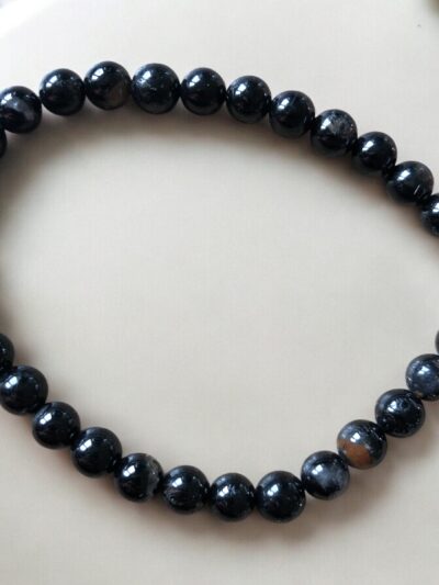 BRACELET BOULE 06MM TOURMALINE NOIRE AVEC QUARTZ B