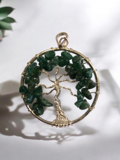 PENDENTIF ARBRE DE VIE 40MM AVENTURINE A