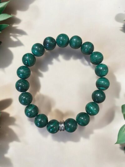 BRACELET BOULE 10MM MALACHITE AA