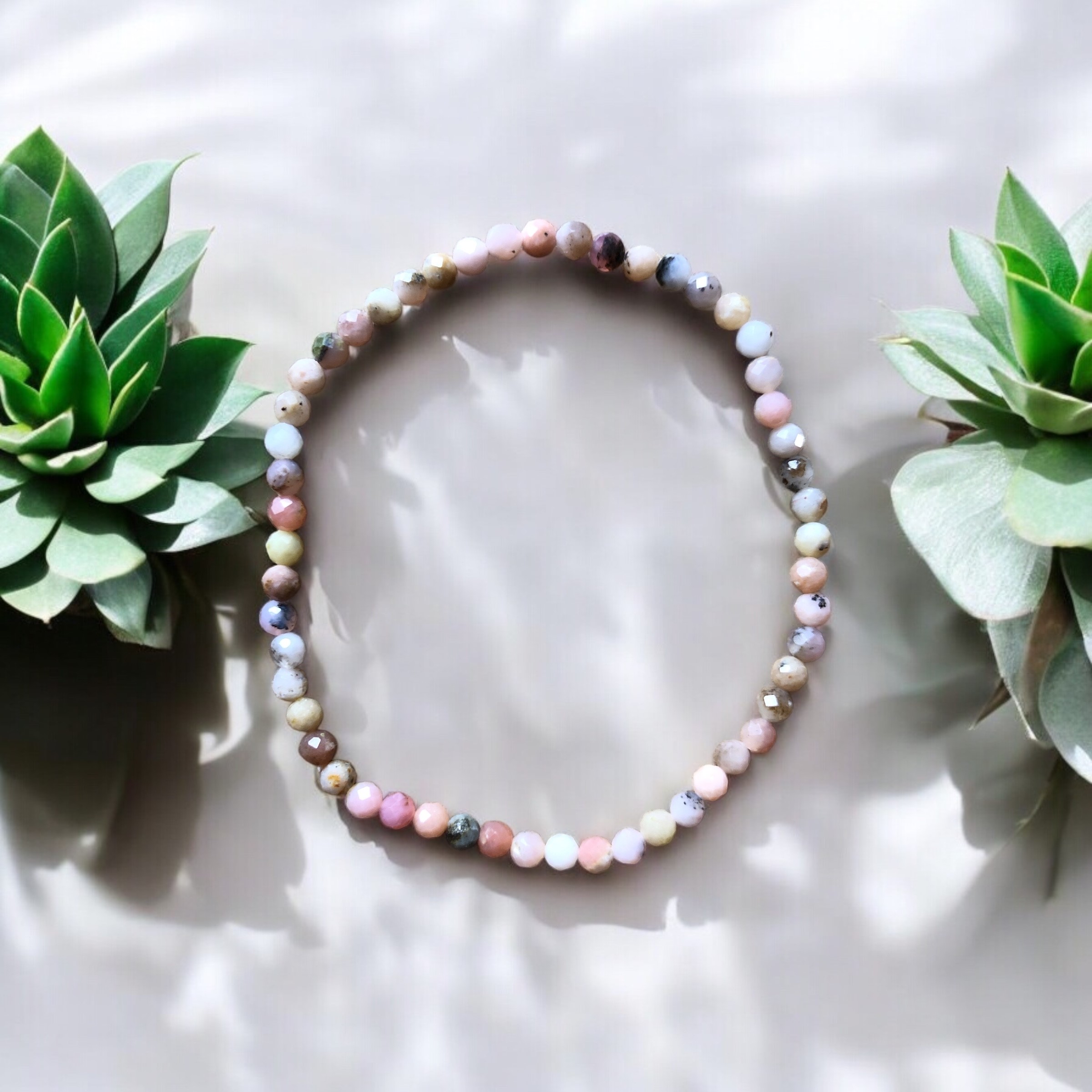 BRACELET FACETTÉ 03MM OPALE ROSE A