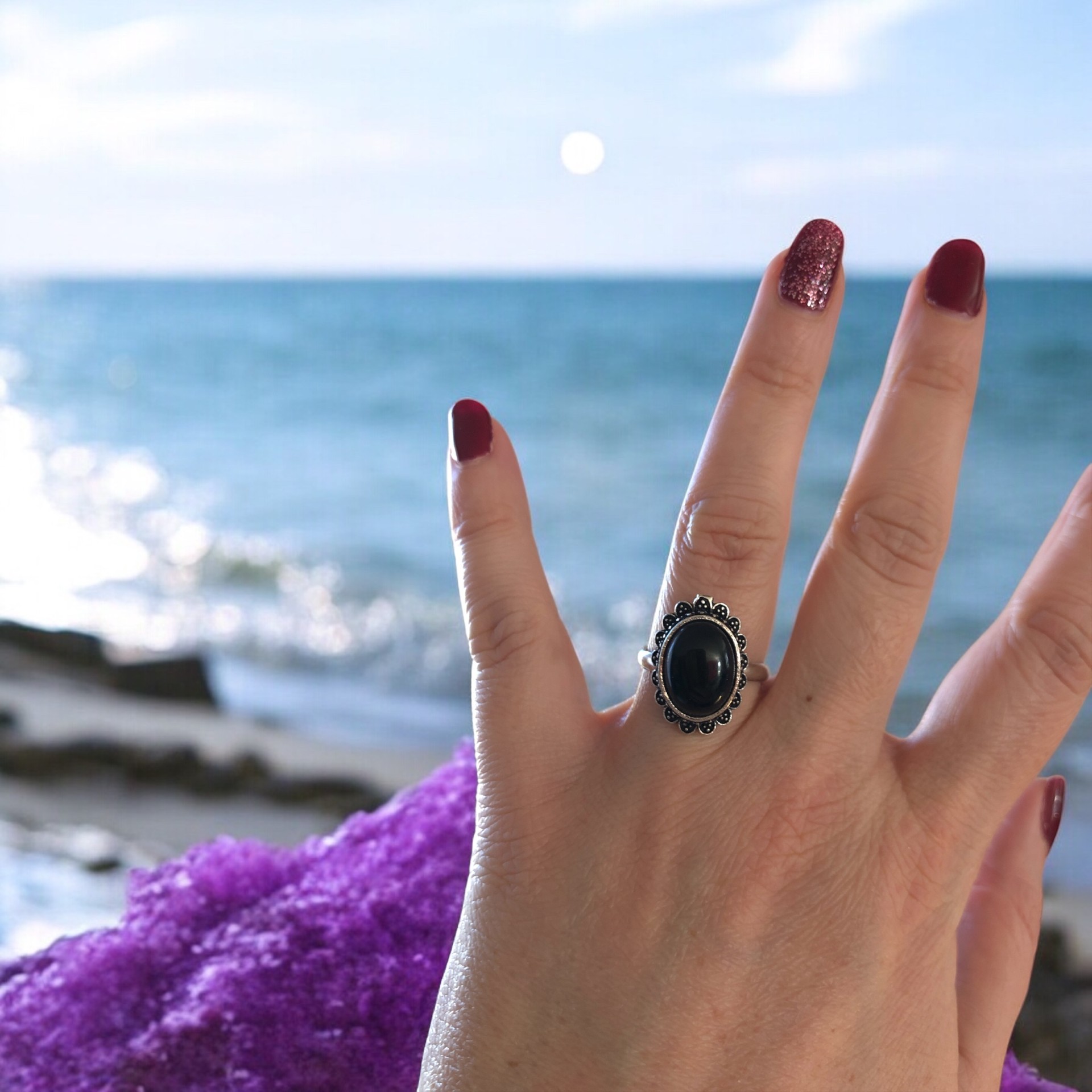 BAGUE TOURMALINE NOIRE - LAITON – Image 2