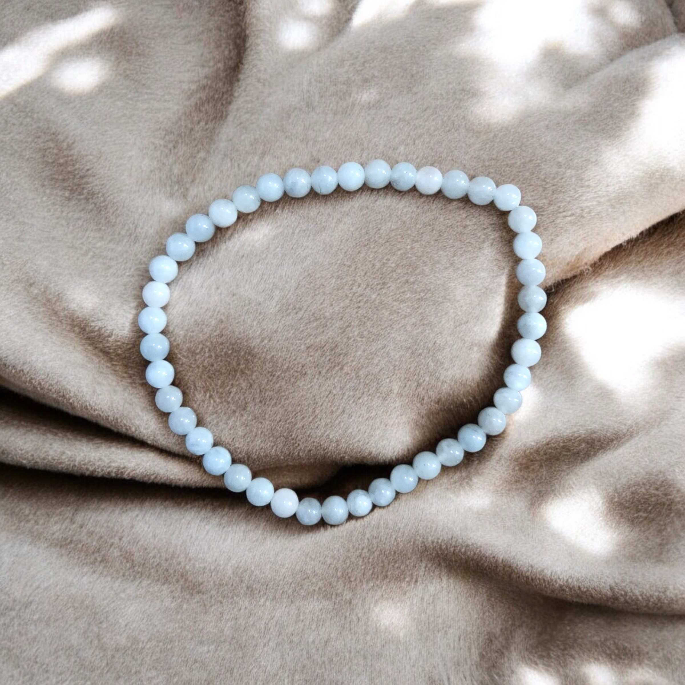 BRACELET BOULE 04MM AIGUE MARINE BRÉSIL A