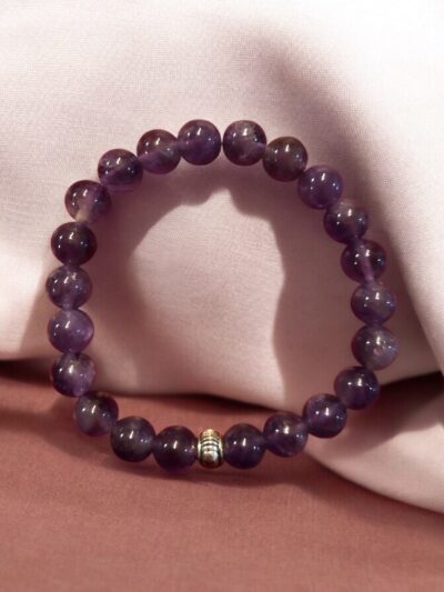 BRACELET BOULE 8MM AMÉTHYSTE BRÉSIL A