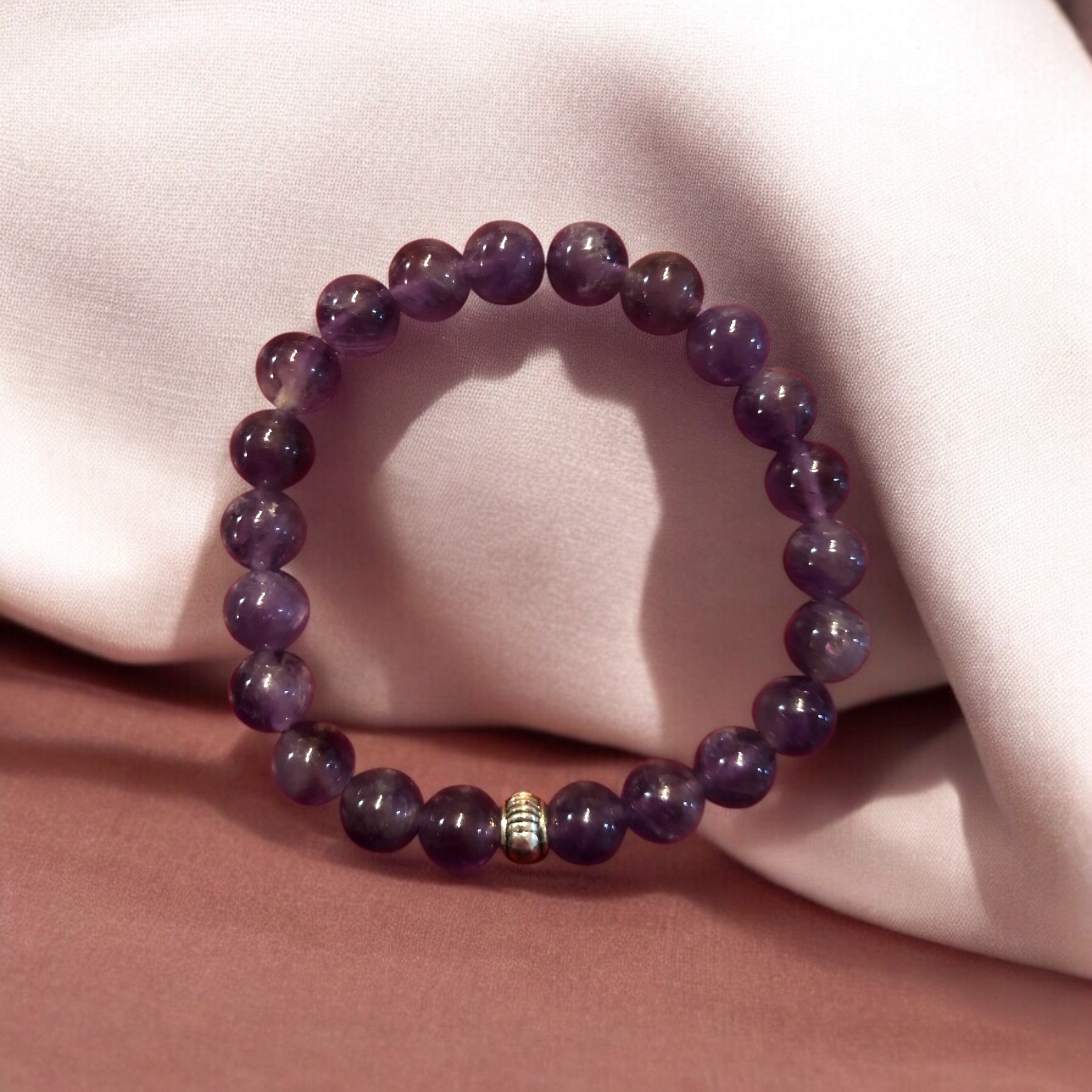BRACELET BOULE 8MM AMÉTHYSTE BRÉSIL A