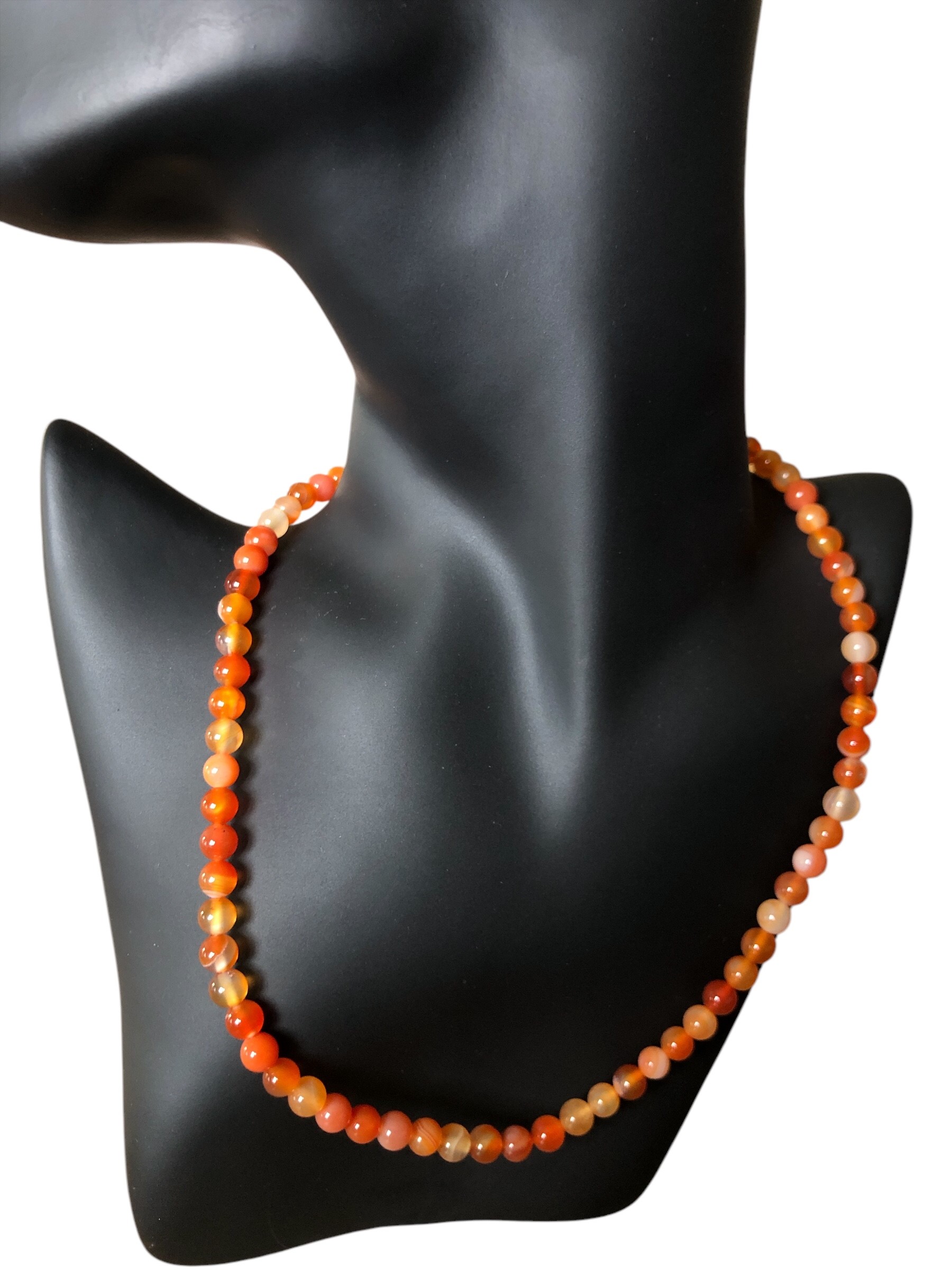 COLLIER BOULE 06MM CORNALINE A