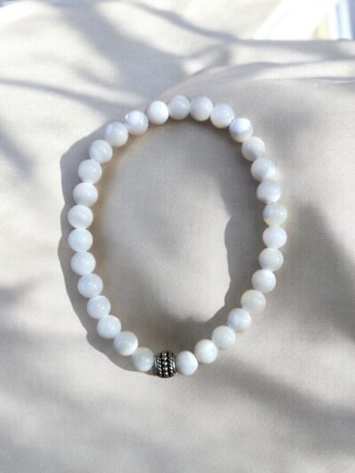 BRACELET BOULE 06MM NACRE A