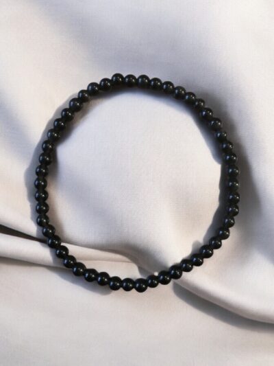 BRACELET BOULE 04MM OBSIDIENNE OEIL CÉLESTE A