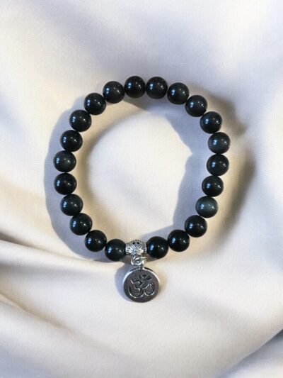 BRACELET BOULE 08MM OBSIDIENNE OEIL CÉLESTE A