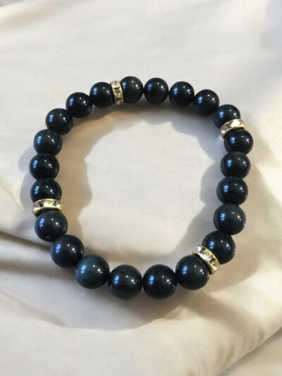 BRACELET BOULE 08MM OBSIDIENNE OEIL CÉLESTE A
