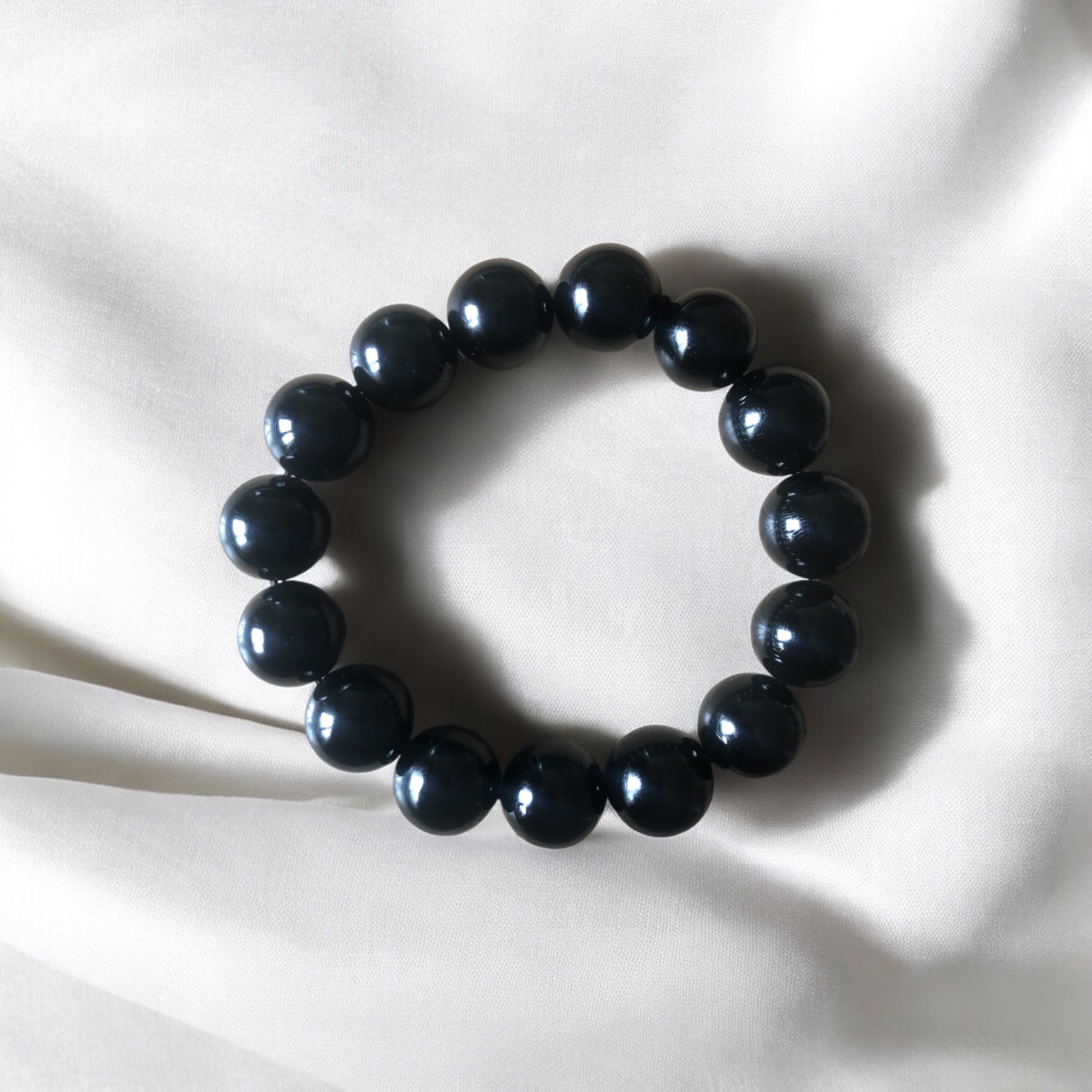 BRACELET BOULE 14MM ONYX A