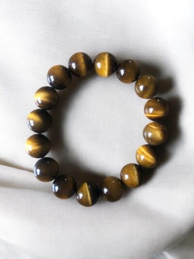 BRACELET BOULE 14MM OEIL DE TIGRE AA