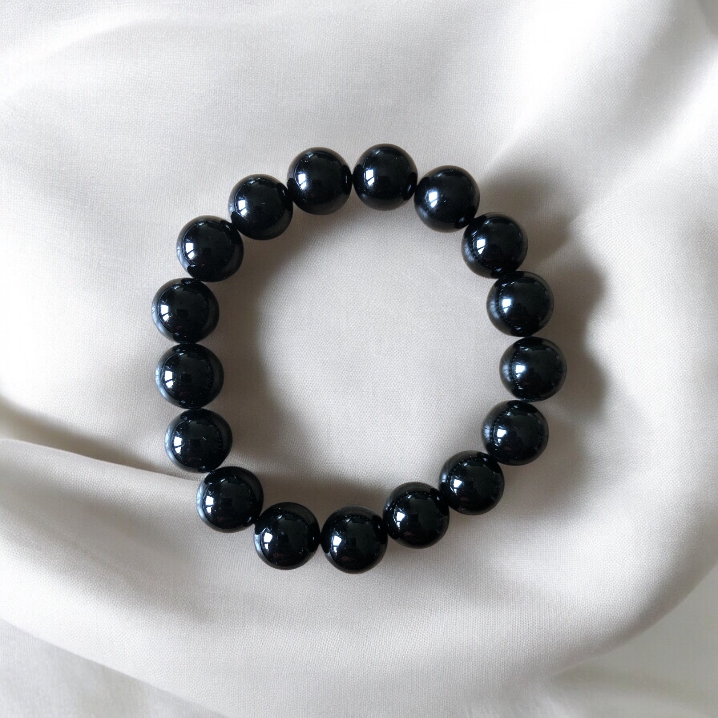 BRACELET BOULE 12MM ONYX A