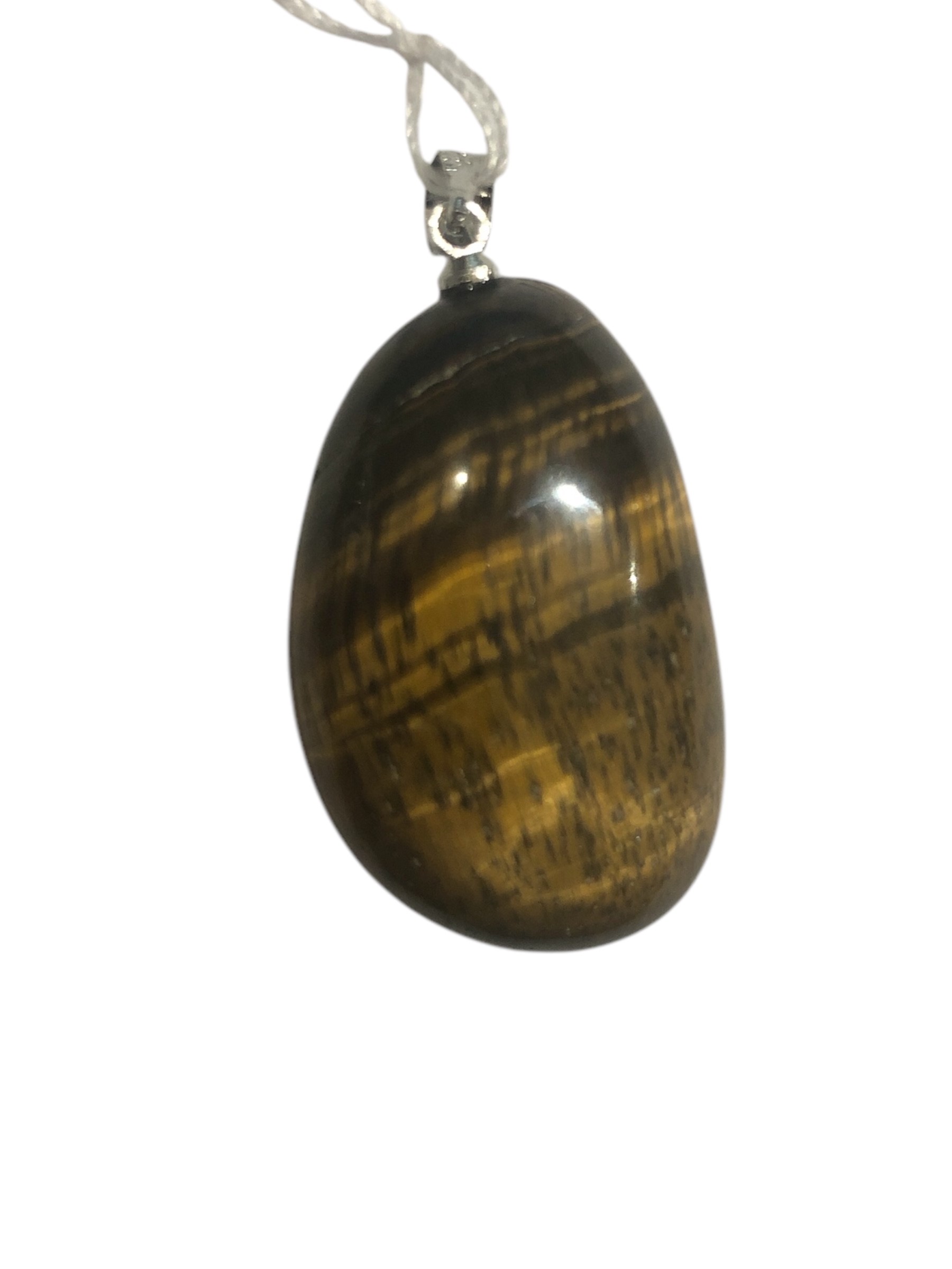 PENDENTIF PIERRE ROULÉE OEIL DE TIGRE A 30 À 40MM