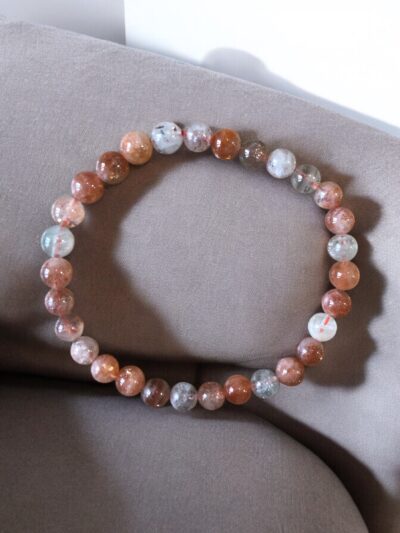 BRACELET BOULE 06MM PIERRE DE SOLEIL MULTICOLORE AA