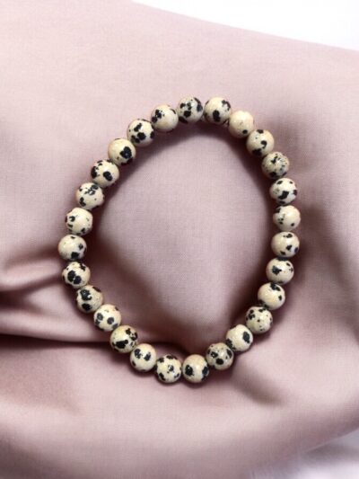 BRACELET BOULE JASPE DALMATIEN A