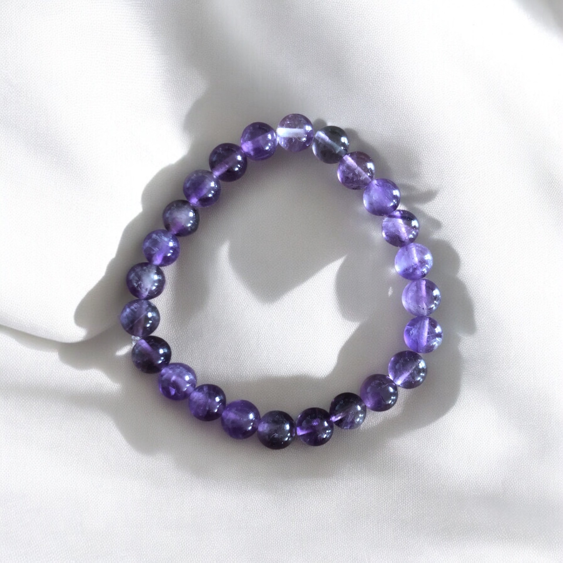BRACELET BOULE 8MM AMÉTHYSTE BRÉSIL A