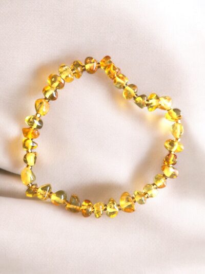 BRACELET BOULE 06MM AMBRE JAUNE AA FORME NATURELLE (05-06MM)