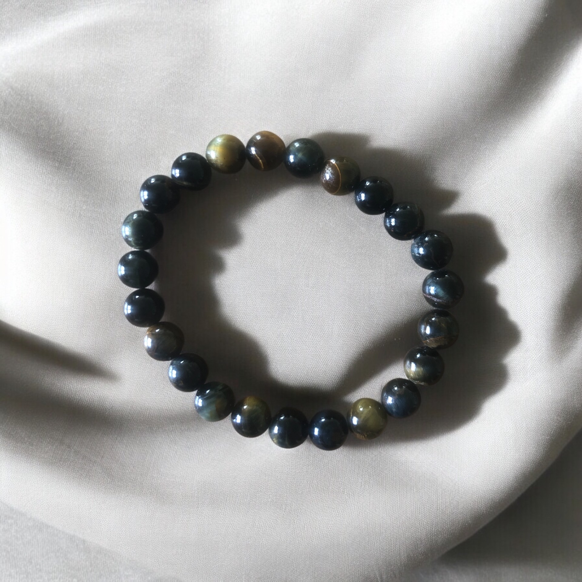 BRACELET BOULE 08MM OEIL DE FAUCON AB