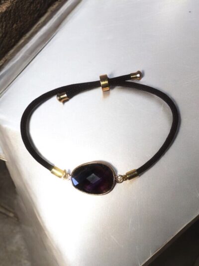 BRACELET CORDON RÉGLABLE AMÉTHYSTE BRÉSIL A