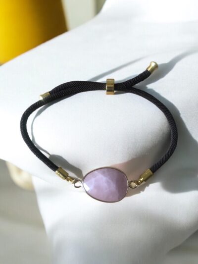 BRACELET CORDON RÉGLABLE QUARTZ ROSE A