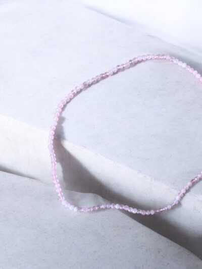 COLLIER FACETTÉ 04MM QUARTZ ROSE BRÉSIL A