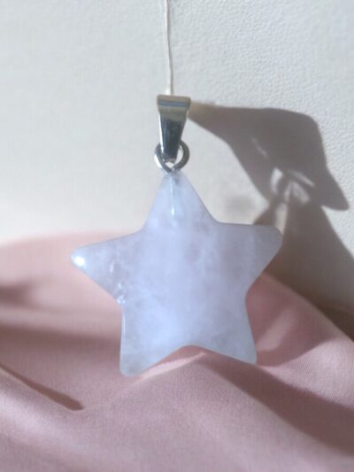 PENDENTIF ÉTOILE 20MM QUARTZ ROSE A