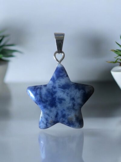 PENDENTIF ÉTOILE 20MM SODALITE AB
