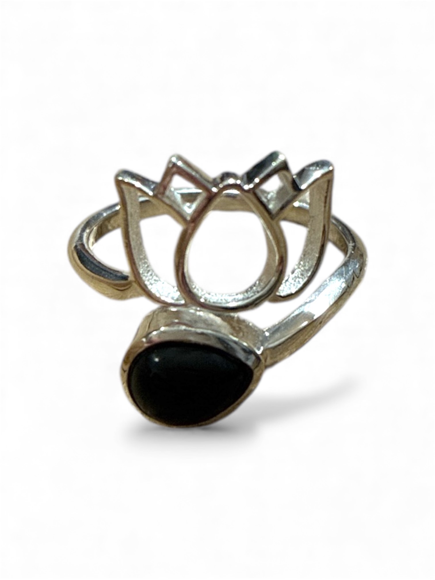 BAGUE ARGENT 925 OBSIDIENNE NOIRE AA