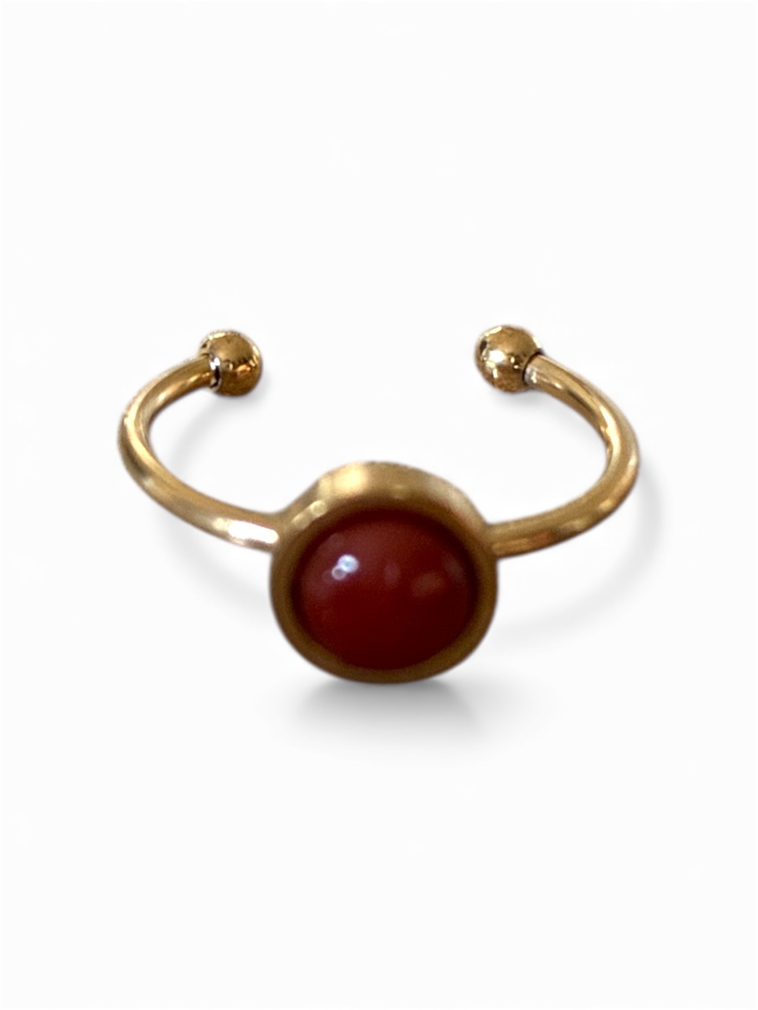 BAGUE DORÉE JASPE ROUGE A