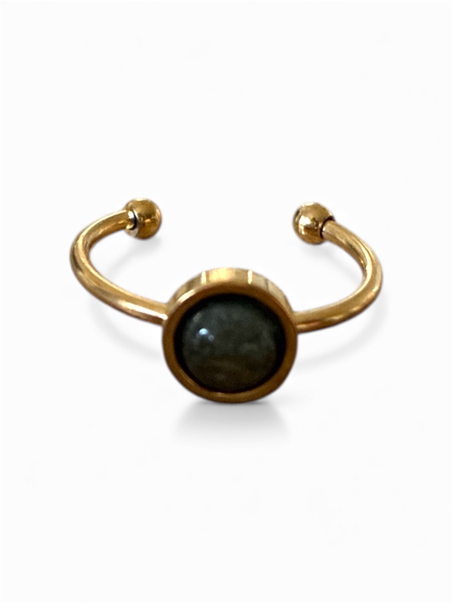 BAGUE DORÉE LABRADORITE A
