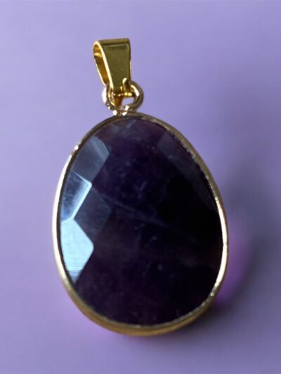 PENDENTIF SERTI OVALE AMÉTHYSTE BRÉSIL A