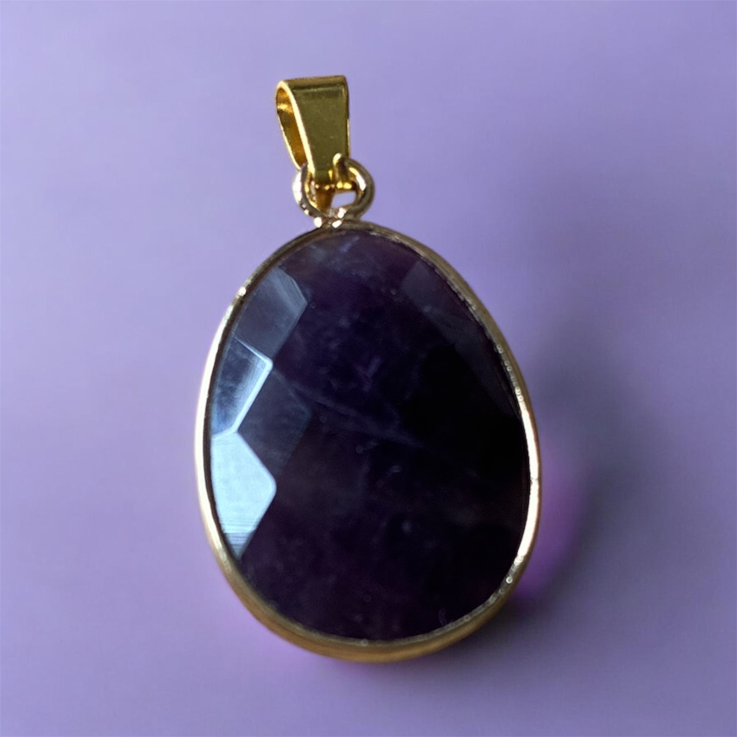 PENDENTIF SERTI OVALE AMÉTHYSTE BRÉSIL A